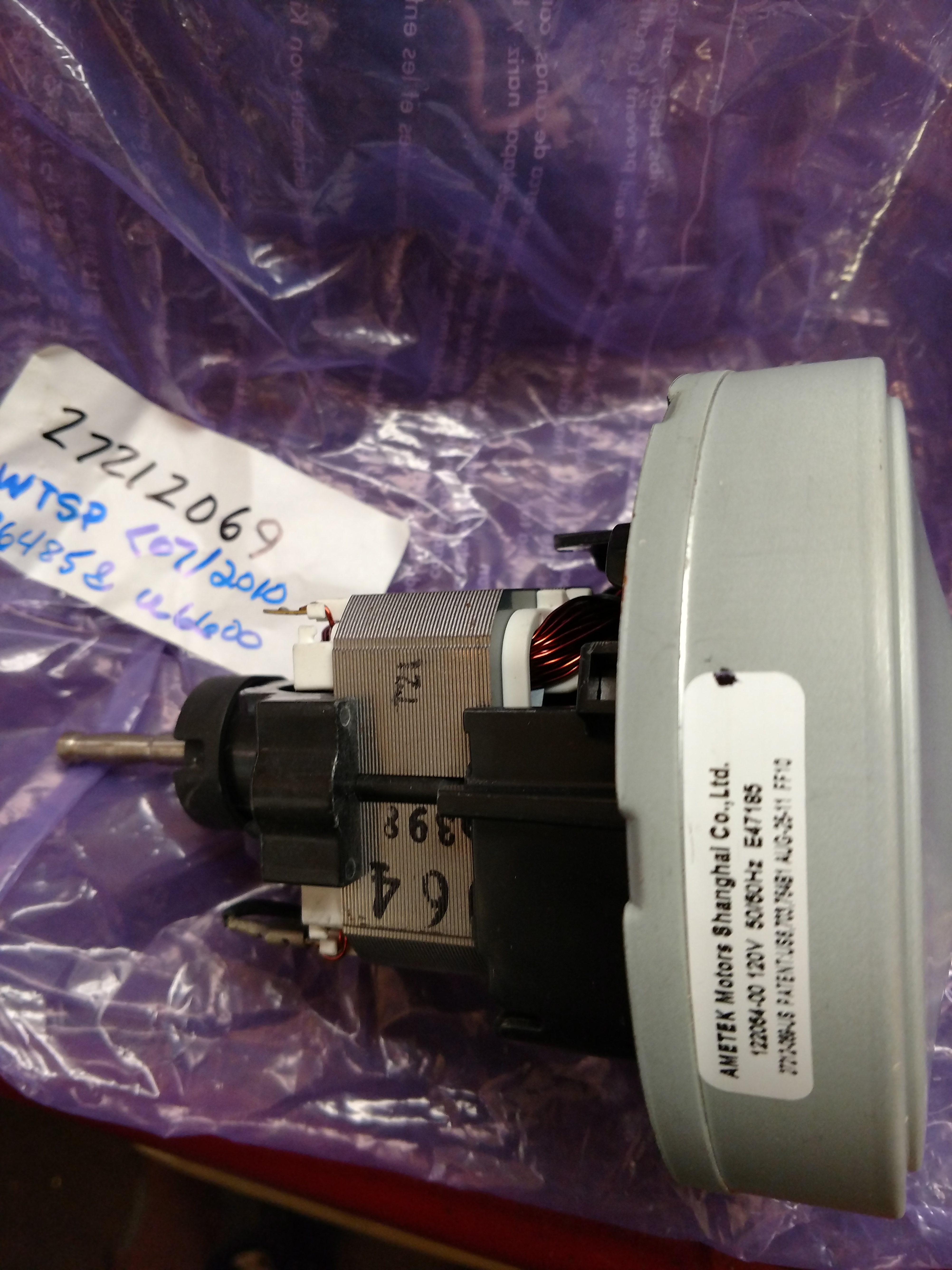 Hoover Motor H-27212069 Motor WTSP U6485, UH5000